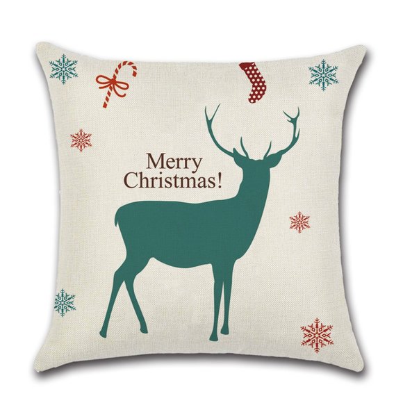 MOOP 6 Pack Christmas Series Lumbar Pillow CasesSanta Claus & Deer Decorative C